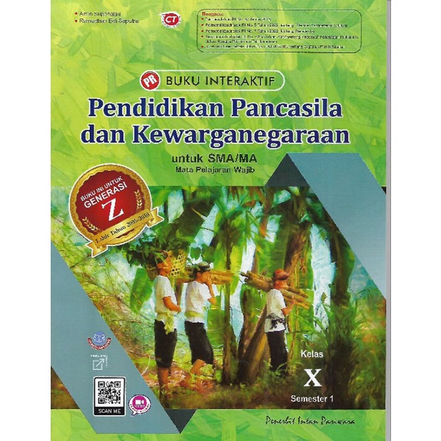 Buku Pr/Lks PPKN K13 SMA/MA Kelas 10/X Semester 1  Intan pariwara Tahun 2023