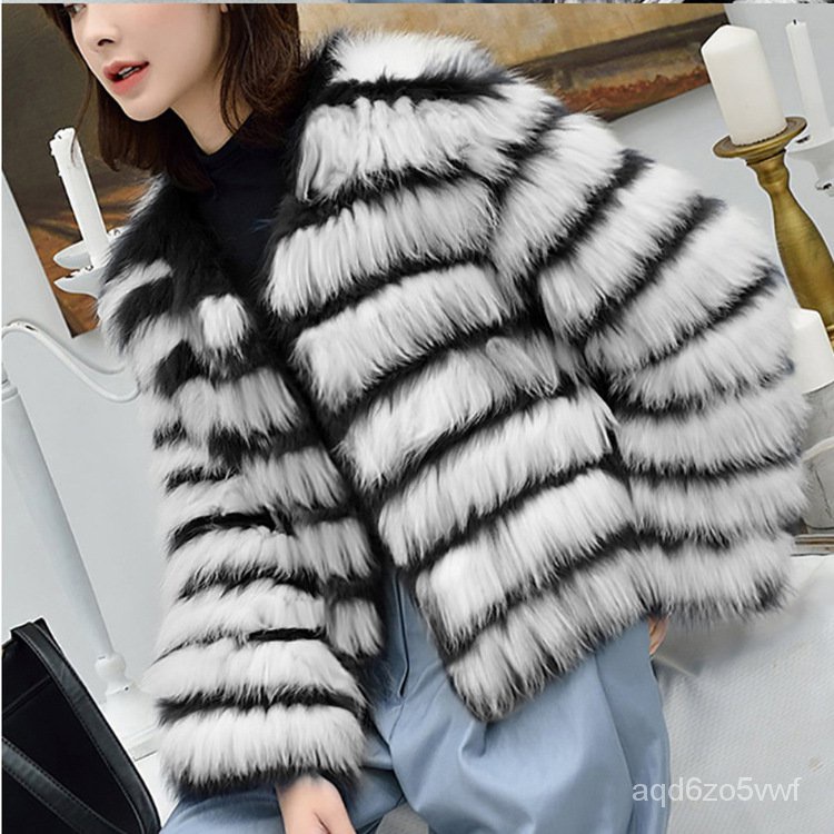 Autumn and Winter New Women's Fur Coat Imitation Fox Fur Short Top Jacket Special Casual Top Large00