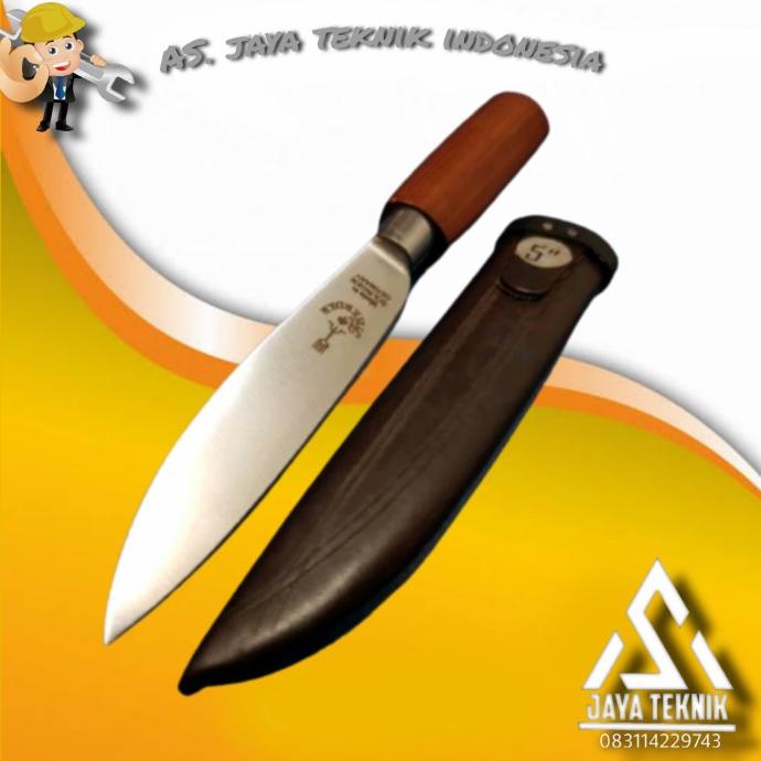 :<:<:<:<] (AS) pisau daging cap garpu original - pisau dapur 5 inch + sarung
