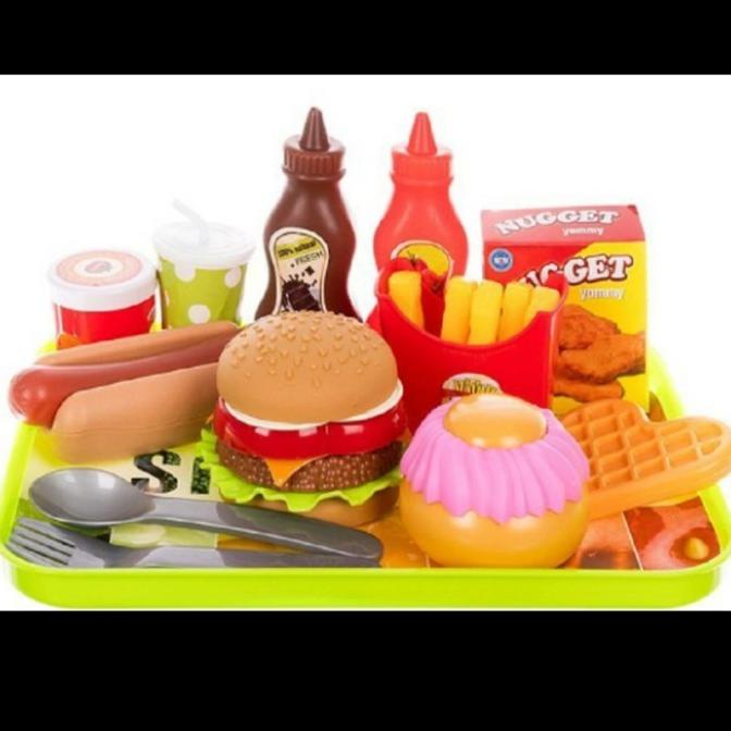 HOT SALE TABLEWARE FOOD | MAINAN FAST FOOD | BURGER BURGERAN ANAK | MAINAN MCD TERMURAH