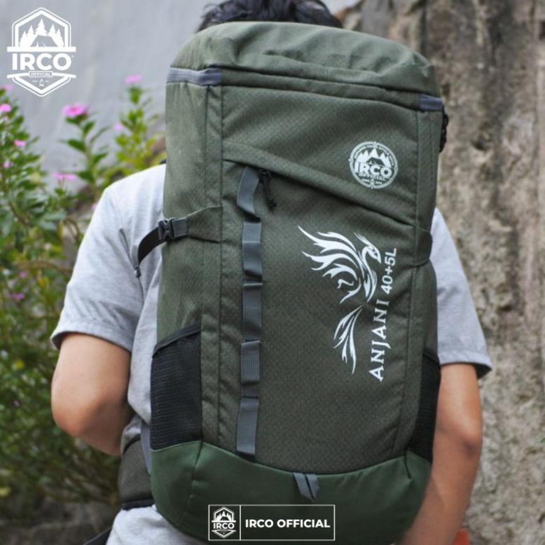 New Daypack Irco Anjani Army 40 Liter Waterproof Free Raincover Original - Ransel Laptop 14 Inch Mur