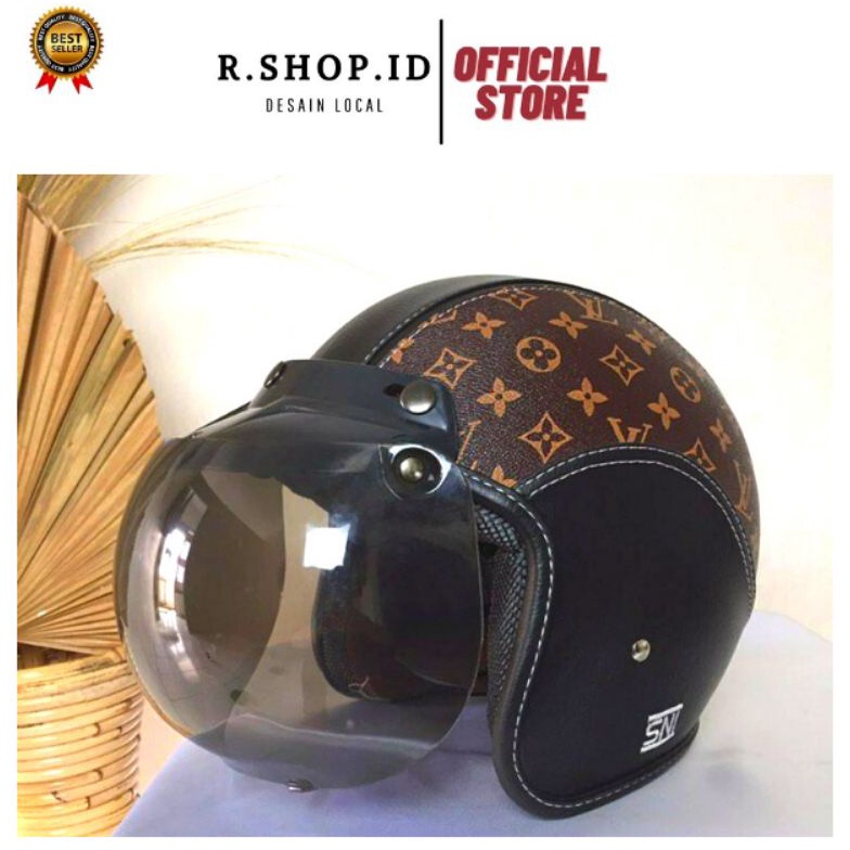 Baru.. helm bogo dewasa helm bogo kulit wanita helm bogo SNI helm bogo motif lv TKP