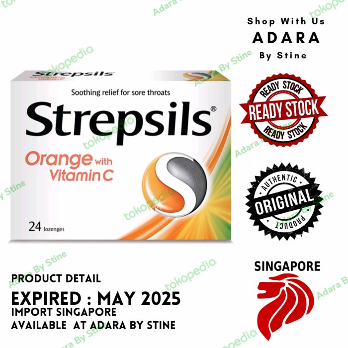 

STREPSILS SINGAPORE ORANGE WITH VITAMIN C 24 PCS BOX IMPORT SINGAPURA