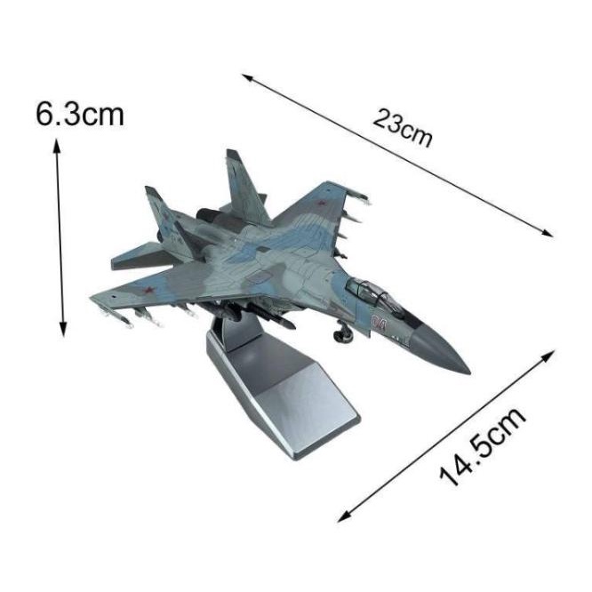 Diecast Pesawat Tempur Sukhoi Su-35 Super Flanker 1/100