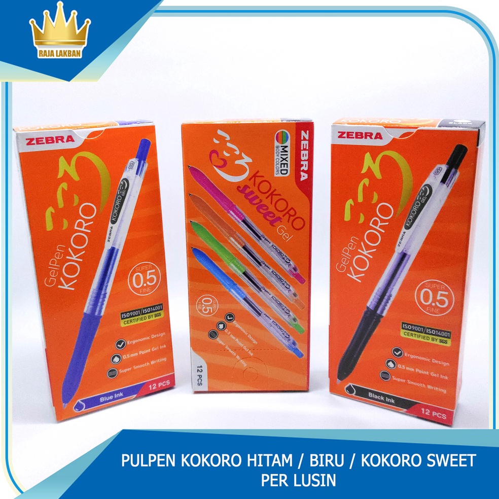 

TERBAIK Pulpen Zebra Kokoro Hitam / Biru / Sweet Semi Gel - LUSIN