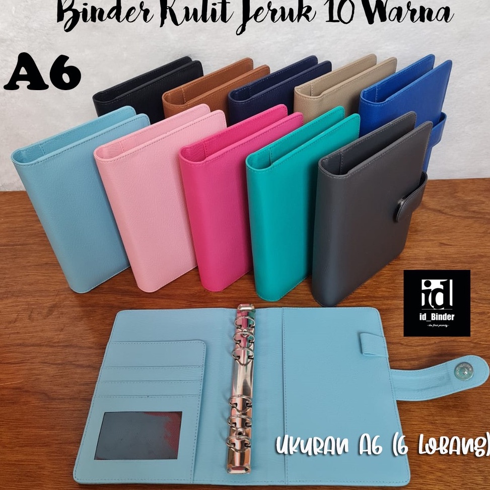 

TERLARIS BINDER A6 (6 LOBANG RING) KULIT JERUK 10 WARNA PILIHAN UKURAN