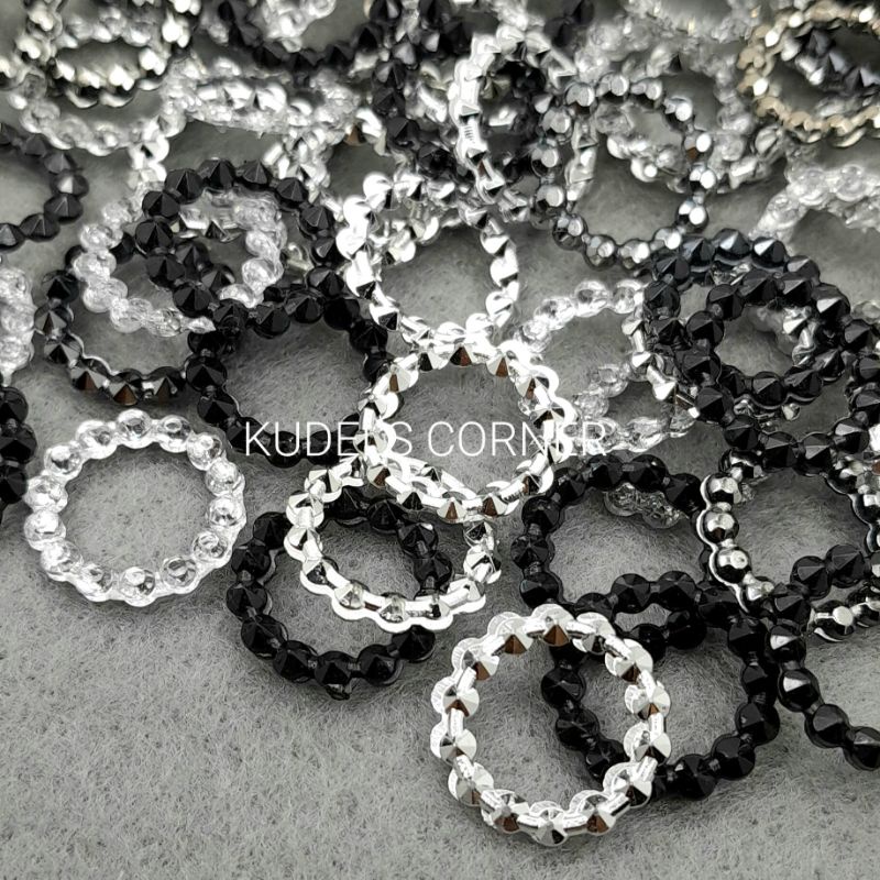 20pcs mote tempel/ mote jahit bulat/ lingkaran 15mm