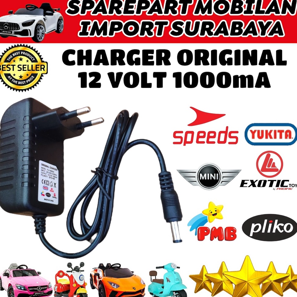 BEST SELLER ORIGINAL CHARGER PLIKO ADAPTOR MOBIL MAINAN AKI CHARGE MOBILAN ANAK MOTOR 6 VOLT AUTO CU