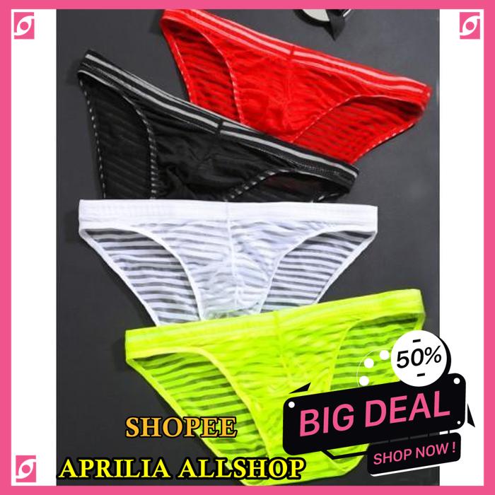 CELANA DALAM PRIA TRANSPARAN G STRING LOW WAIST CELANA PRIA CELANA DALAM BERNAPAS HALUS Y038 KUALITA