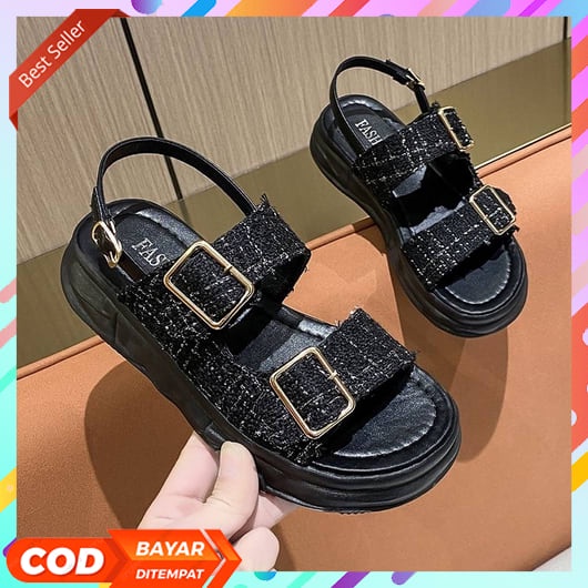 Weges Remaja Casual Sendal Wedges Terbaru Wages Kekinian Wejes Wanita Murah Wedges Kekinian Weges  S