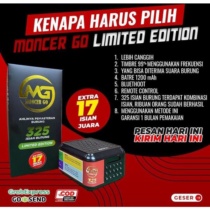 Moncer Go 99 Speaker Pemasteran Burung Terbaru, 99 Suara Isian Burung