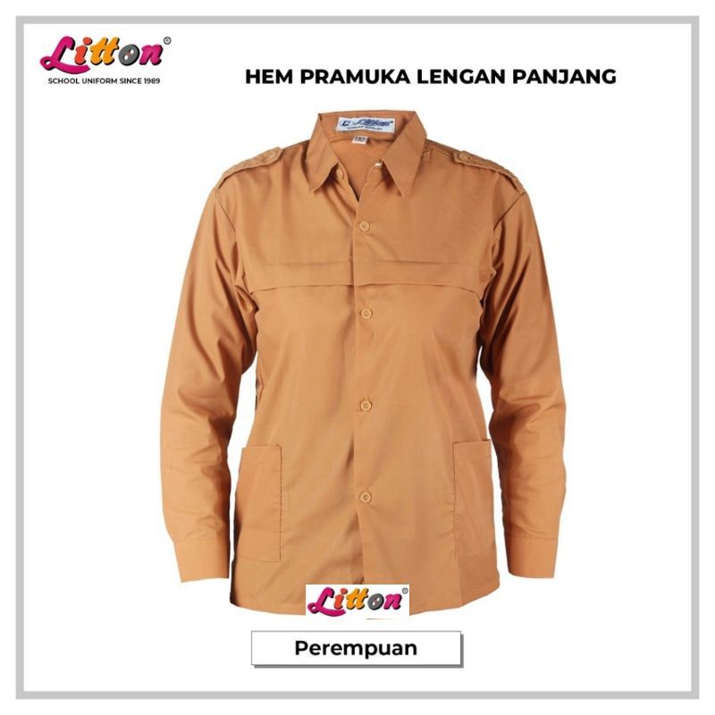 LITTON Baju Seragam Pramuka Anak sd smp sma Perempuan Wanita Lengan Panjang / Baju Seragam Sekolah