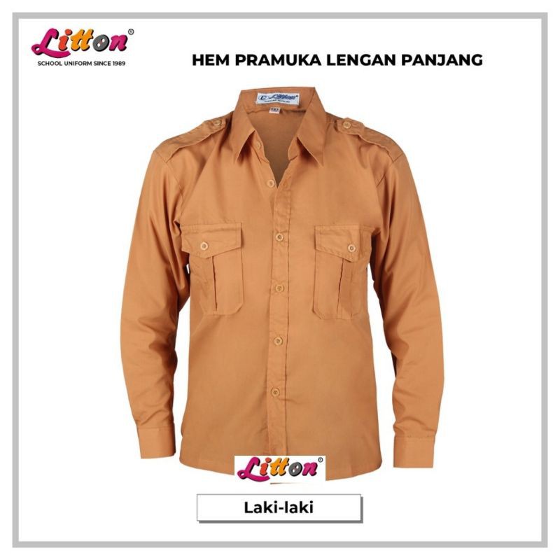 LITTON Baju Seragam Laki Laki SD SMP SMA Lengan Panjang /  Seragam Sekolah Pramuka