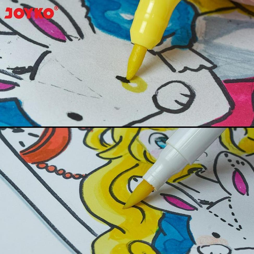 

Color Marker Penanda Spidol Berwarna Joyko CMK-58-12 Dual Tip 12 Warna H7Q