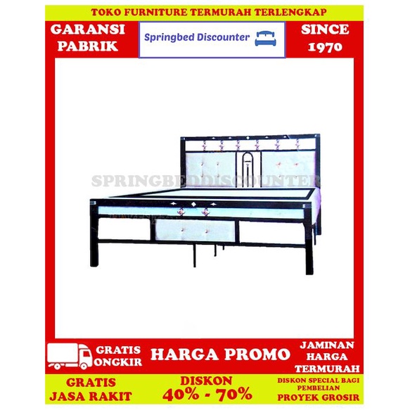 Ranjang Besi Tempat Tidur Dipan Divan Rangka ALOHA CENTURY 90x200