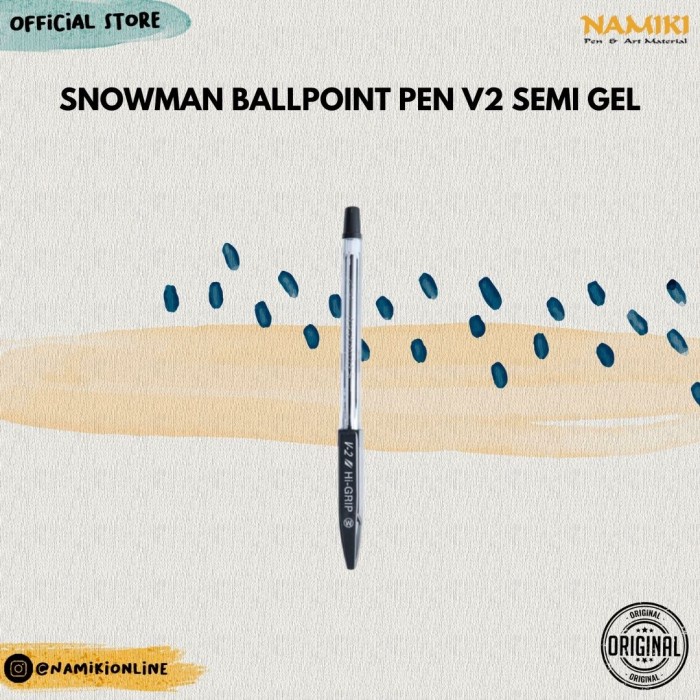 

Snowman Ballpoint Pen V2 Semi Gel Hitam