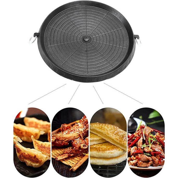 Grill Pan Bulat 32cm M-794 Round Multi Roaster Panci Alat Memanggang Pemanggang Barbeque BBQ Korea