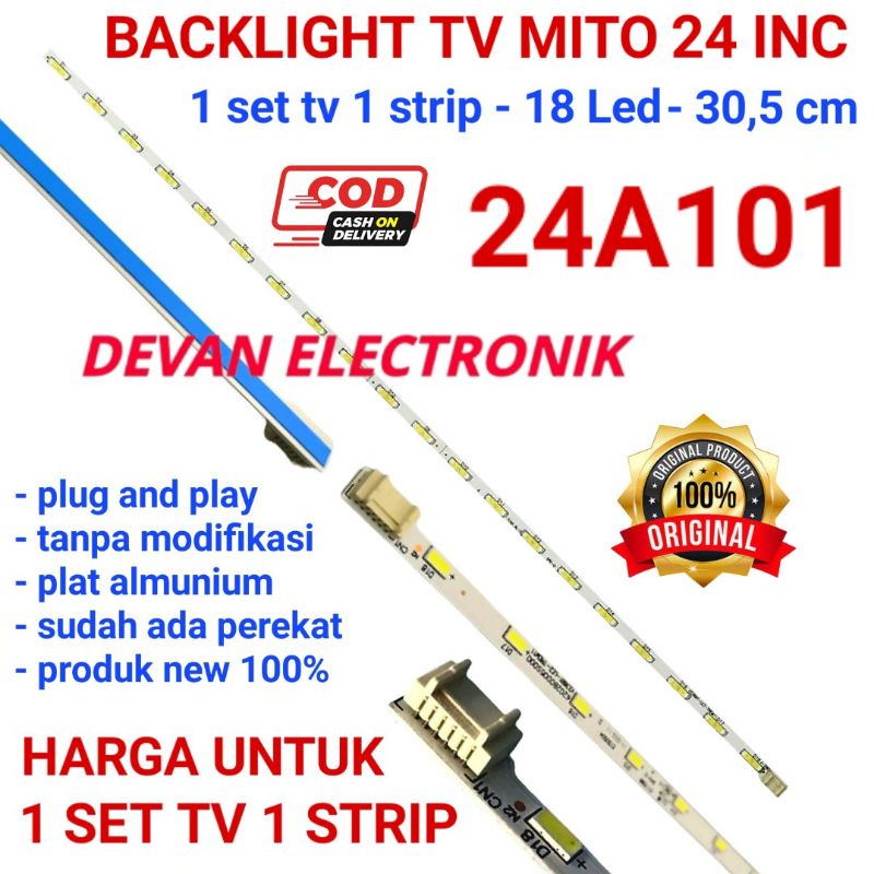 BACKLIGHT tv MITO 24A101 LED BACKLIGHT STRIP 18LED 3v NEW