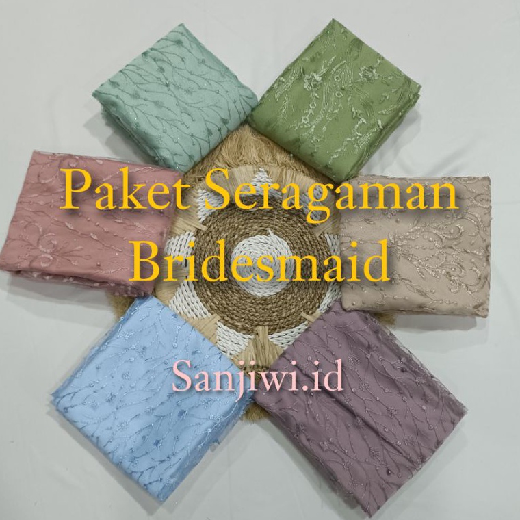 MURAH Kain Paket Bridesmaid / Paket Seragaman Bridesmaid / Baju nikah / Seragaman Keluarga