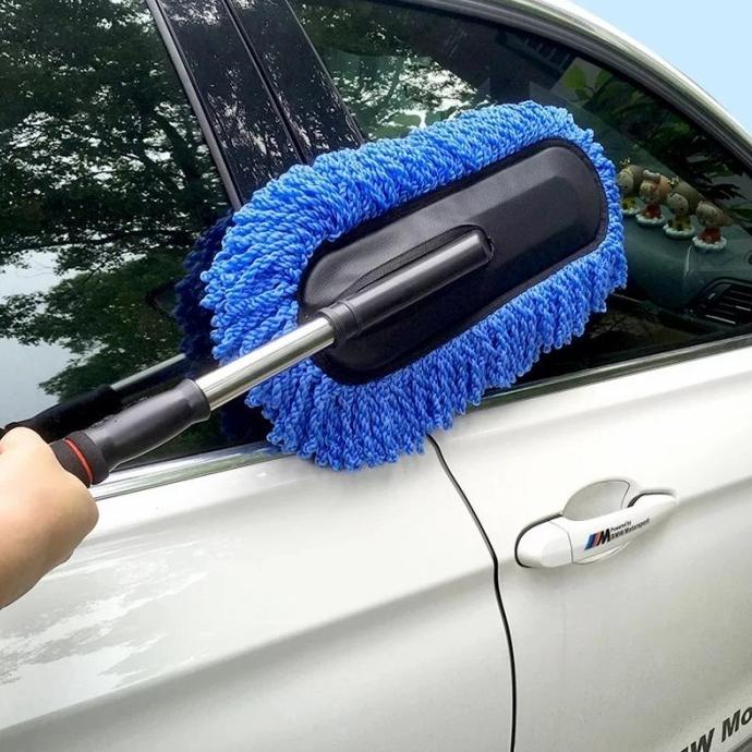 Lap Cuci Mobil Debu/Kemoceng Microfiber Bisa Dipanjangkan-Cendol Lebar Terbaik