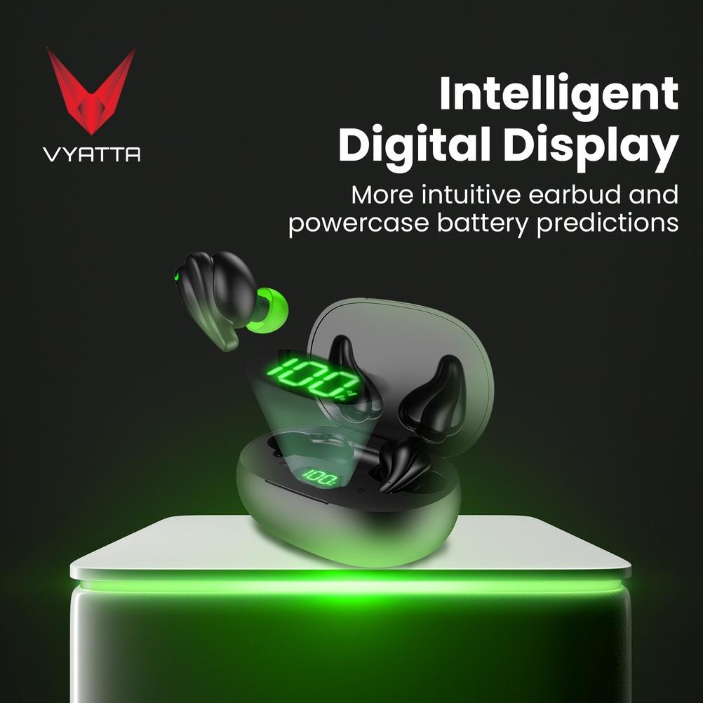 HEADSET VYATTA AIRBOOM NITRO X TWS BLUETOOTH HEADSET EARPHONE GAMING MODE 40 MS 16 IN 1 TOUCH SENSOR