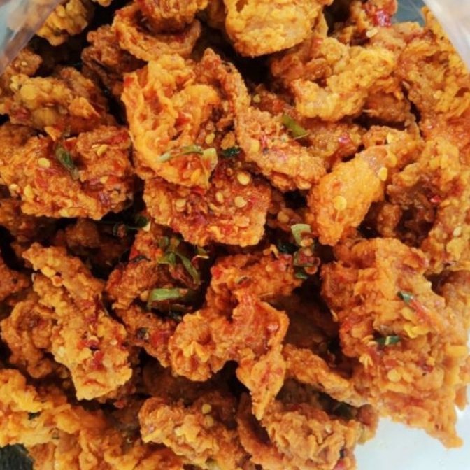 

Promo | KF7 | kulit krispy ayam pedes bumbu daun jeruk 1kg