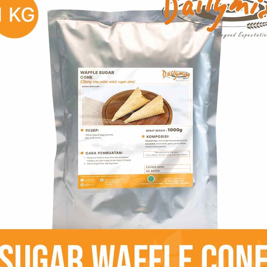 

Discount | FG2 | ( Dailymix ) Tepung Premix Sugar Waffle Cone Instant / Waffle Cone Instant / Cone Es Krim / Premix Cone Waffle