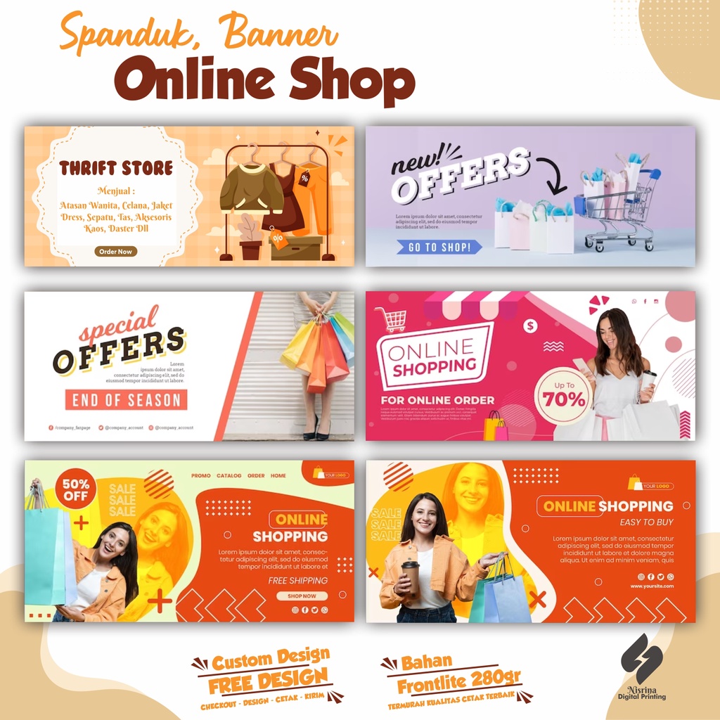 CETAK SPANDUK CUSTOM / BANNER TOKO / BANNER WARUNG / OLSHOP