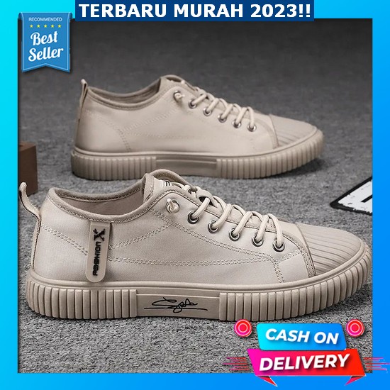 Sneakers Polos Hitam Sepatu Cowok Keren Sneaker Putih Sneker Olahraga Sepstu Sekolah Bisa Cod Spatu 