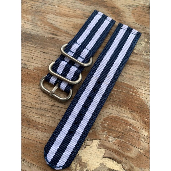 Strap tali jam tangan kanvas nato kombinasi 2 warna 22mm