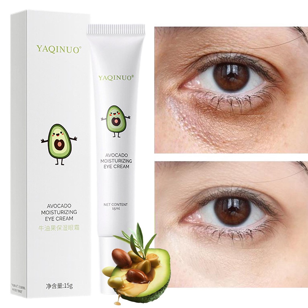 ✹Best Seller COD/15GR YAQINUO Avocado Eye Cream KRIM PENGHILANG MILIA LEMAK BAWAH MATA F82