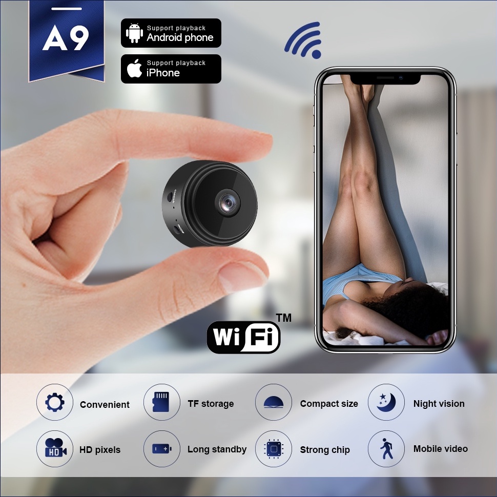 Model terbaru Spy Cam Kamera wifi Kamera pengintai mini IP Camera Wireless Smart Cctv mini A9 WiFi K