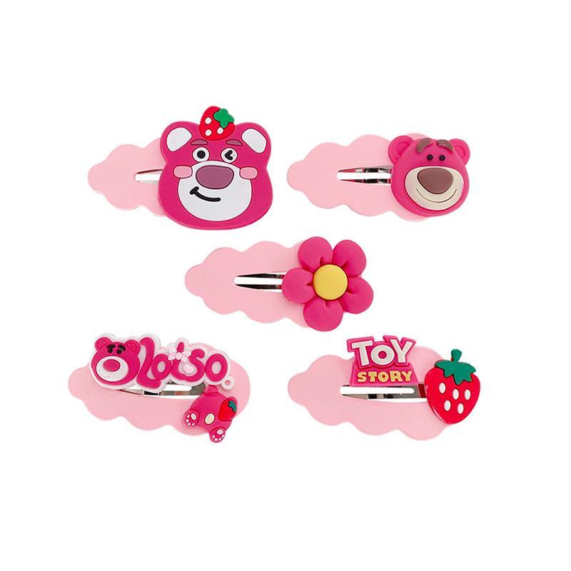 【Bayar di tempat】Jepit Rambut Kartun Lucu Strawberry Bear Poni Clip Sweet BB Clip Aksesori Rambut