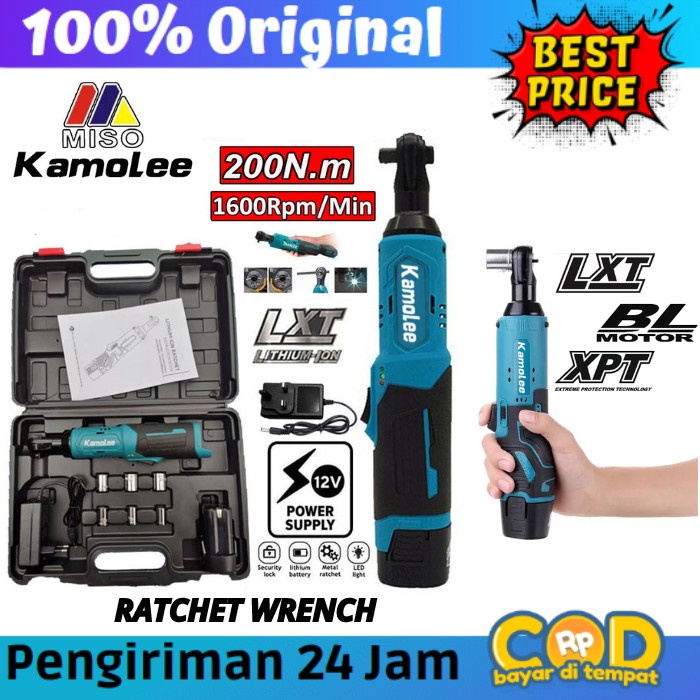 Terlaris Keypas Kamolee-Ratchet Wrench 18 Volt/12 Volt-Kunci Pas Elektrik-Kunci Sok