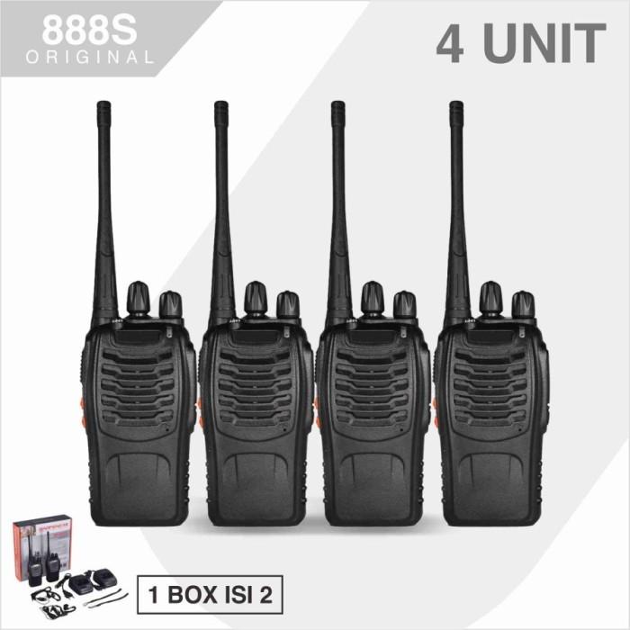 Paket 4 Unit Bf-888S Radio Ht Handy Talkie Walkie Talkie