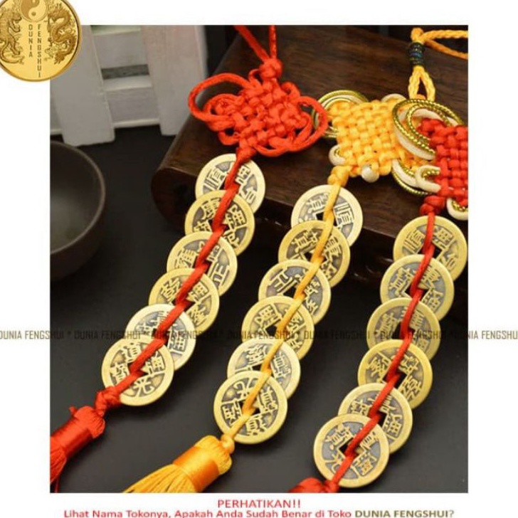 [KODE S8SHO] Koin Coin Keberuntungan Fengshui Ikat 6 Pembawa Rejeki
