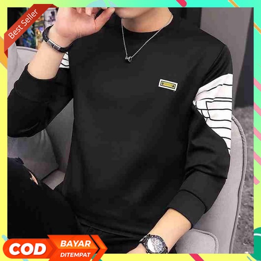 Kaos Pria Distro Laki-Laki Adem Switer Kekinian Crewnek T-Shirt Remaja Bisa Cod Kaos Oblong Tsirt Sw
