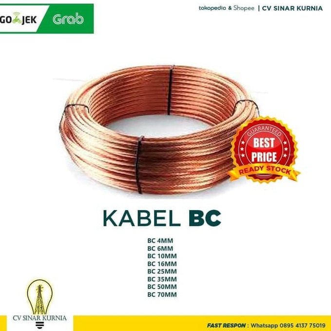 Ayo Dapatkan Kabel BC 6mm | Kabel Grounding BC 6mm | kawat tembaga meteran/eceran 789➥