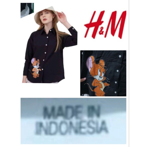 Kemeja Wanita HnM Pleat Shoulder Shirt H&amp;M Kemeja Kerja | Kemeja Kantor Original