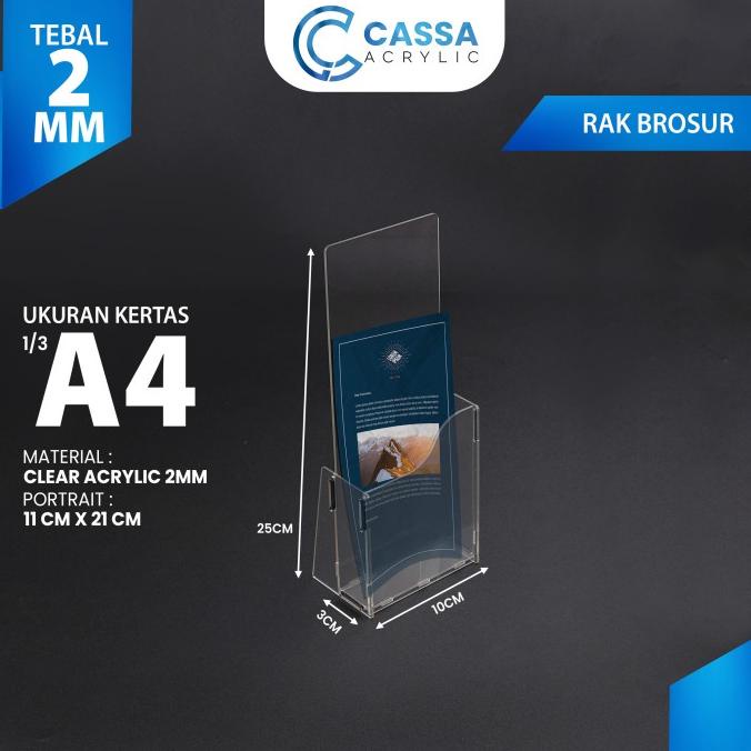 

{{{{}}] AKRILIK TEMPAT BROSUR / RAK / BOX / ACRYLIC FLYER HOLDER 1/3 A4