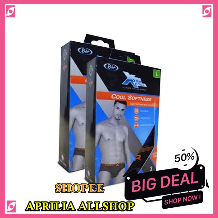 RIDER XTRACOOL BRIEF R881B CELANA DALAM PRIA ISI 3 PCS BAHAN BERKUALITAS