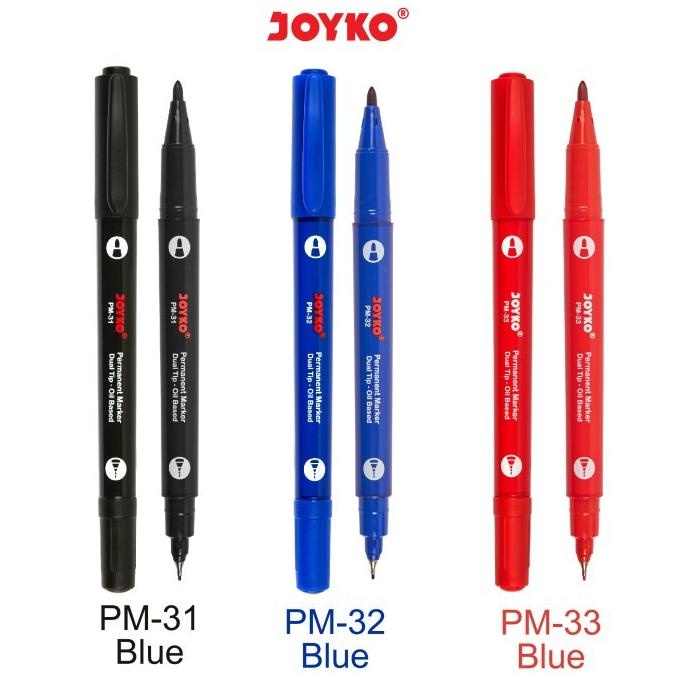 

[ PER PACK ] Permanent Marker Spidol Permanen Dual Tip Joyko PM-31