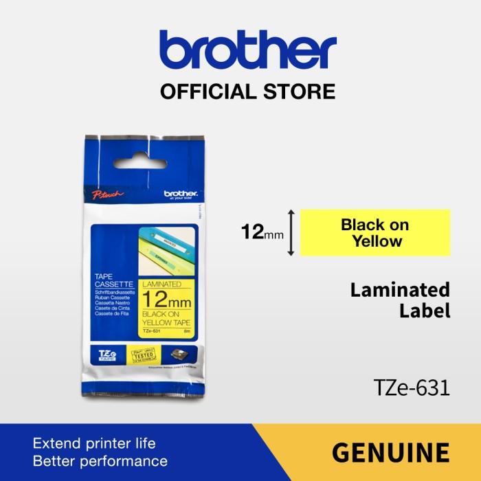 

Paper Brother Label Tape Tze-631 12Mm X 8M Black On Yellow Tze 631
