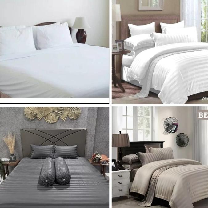 SPREI HOTEL SPREI POLOS PUTIH SPREI SALUR UK 160x200 180x200 200x200