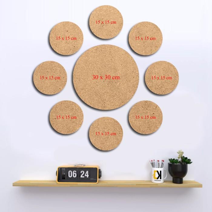 Jam Dinding Kayu Bulat Jumbo 1 Set Kaligrafi