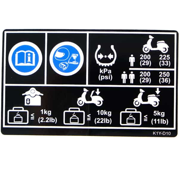 Label Tire Drive Cargo Honda PCX 160 K1Z 87505K1YD10