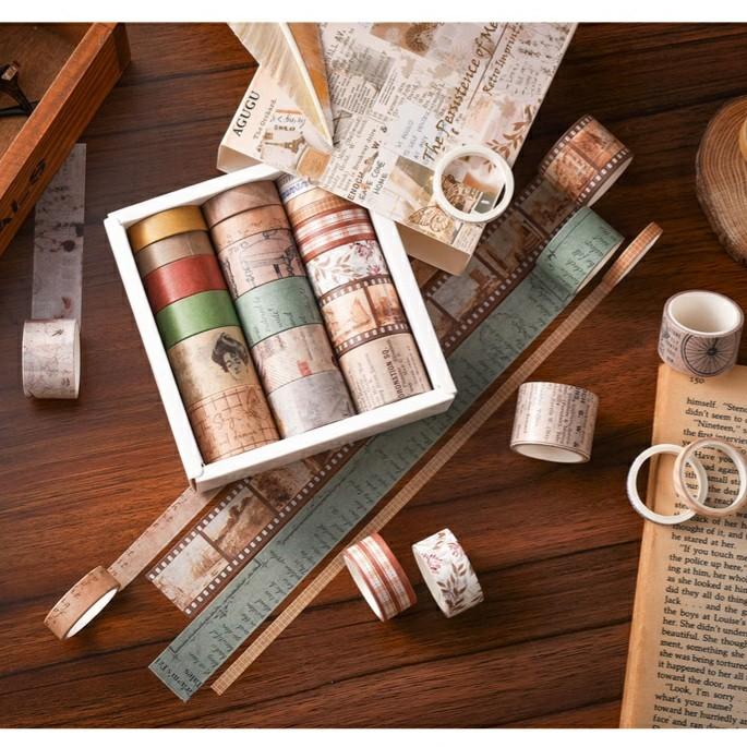 

Ic] 20 Roll Masking Washi Tape Classic Aesthetic Vintage Diy Dekorasi