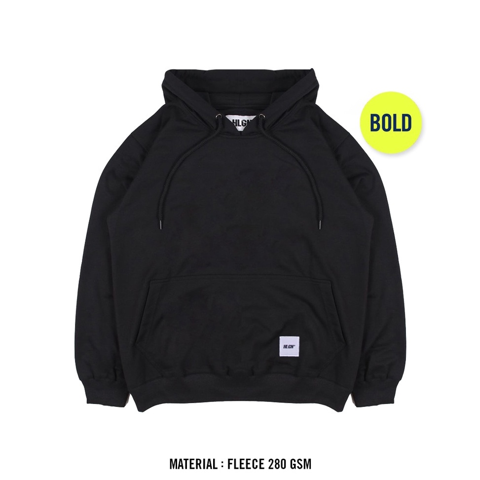 FLASH SALE HOOLIGANS Hoodie Bold Netral - Black murah