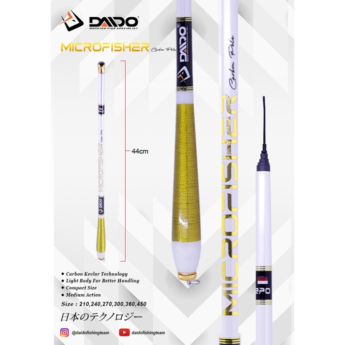 Pole / Tegek Daido Microfisher Carbon Ruas Pendek