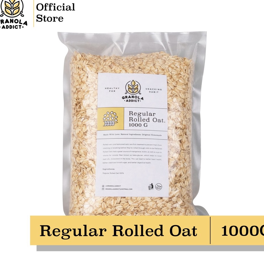 

[KODE PRODUK JWYSE8158] Granola Addict - Rolled Oat / Gandum Utuh / Gandum Kasar 1KG